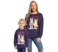 Bluey Christmas Jumper | Christmas Sweatshirt for Women | Womens Sweaters | Cotton Jumper | Large Blue