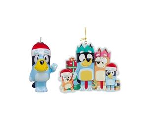 Bluey™ Christmas Ornament Bundle by Kurt Adler - Includes Double-Sided “Hooray It’s Christmas” Ornament & Bluey Decoupage Ornament - Official Licensed Holiday Tree Decorations for Kids & Families