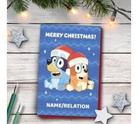 Bluey Christmas Personalised Card, Christmas Card, Customise Any Name, Dimensions 210x148mm