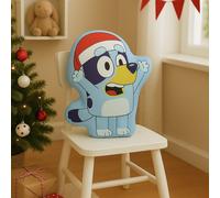 Bluey Christmas Shaped Cushion - Blue - 40x30cm