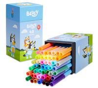 Bluey Colouring Pens 48 Piece Set for Kids - Art Supplies, Felt Tip Washable Markers, Gifts