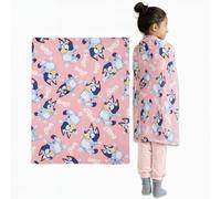 Bluey Coral Pink Blanket 100 x 140 cm | Official Licensed | Soft and Warm | 100% Polyester Coral Fleece | for Children and Fans Washable and Quick Drying