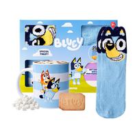 Bluey Cosy Hot Chocolate Hamper Ceramic Mug Fluffy Socks Dairy Free Biscu