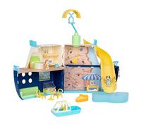 Bluey Cruise Ship Playset, Features 5 Play Areas, Water Slide, Rock Wall, Speedboat & Parasail, Includes 15+ Accessories, Sticker Sheet, & Exclusive Bingo Figures