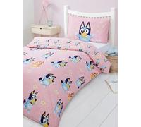 dreamtex Bluey Daisy Junior Reversible Bedding Set Duvet Cover and Pillowcase for Kids Bedroom (JR3-BLU-DSY-12)