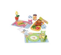 Bluey Dine In With Wooden Toy Set - 32-Piece Role-Play Kit Multi