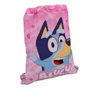 Bluey Drawstring Bag Kids PE Kit Gym Swim Sack Boys & Girls Childrens School Trainer School Backpack - Pink