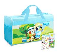 Bluey Duffle Bag Set For Kids - Bundle With Bluey Luggage Carry On Suitcase Bag, Stickers, and More | Children Travel Activity Set for Boys, Girls, Multicolor, Bluey Travel Bag, Bluey Gym Bag, Bluey