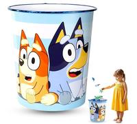 Bluey Dustbin for Kids 7L - Living Room Round Trash Can, Open Top Plastic Dustbins for Kitchen, Kids Bedroom Dustbin, Reusable Waste Bucket Paper Bin 22cm