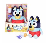Bluey Cuddle And Care Baby, Nurture, Feed, and Soothe Baby, 28 CM Electronic Plush Toy With 10 Different Sounds, With 2 Accessories and Removable Diaper
