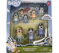 BLUEY - Extended Heeler Family Pack, 2.5-3" Figures, Bingo, Socks, Cupcakes, Uncle Raya, Uncle Rad, Nana and Chattermax, Preschool, Kids Toys, Ages 3+