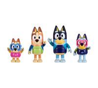 Bluey Figure 4-Pack, Family Beach Day 2.5-3 Inch, Bingo, Bandit And Chilli Character Figures With Accessories
