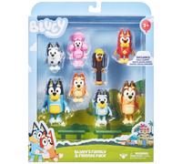Bluey & Family: Bluey Bingo Chilli Bandit Coco Snickers Rusty Muffin School 8 Figure pack Official Collectable Articulated Character Action Figures