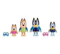 Bluey Figure 4-Pack, Family Beach Day 2.5-3 Inch, Bingo, Bandit And Chilli Character Figures With Accessories