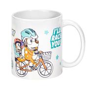 Bluey Family Fun 11oz Ceramic Mug, Bingo & Bandit Bike Ride 325ml Coffee Cup, Dishwasher & Microwave Safe, Officially Licensed Gift for Kids & Adults