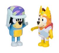 Bluey Figure 2-Pack - Fairytale Pack, 2.5 inch / 6.35 cm Figures of Chilli in Her Superhero Costume and Bandit Wearing His Hat, Recreate Favorite Moments from The Episode - Fairytale