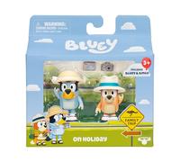 Bluey Figure 2-Pack - On Holiday, 2.5 Inch Figures with Accessories, Kids Can Recreate Their Favorite Moments from The Episode, Figures Include Removeable Hats