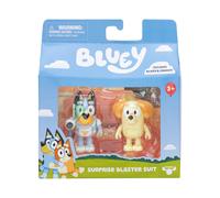 Bluey Figures 2-Pack - Surprise Blaster Suit Pack, Bluey & Neighbor Chucky, 2.5 in (6.35 cm)