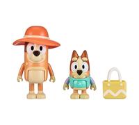 Bluey Figure 2-Packs, Beach Day Play 2.5 Inch Mum and Bingo Figures with Beach Bag Accessory