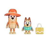 Bluey Figure 2-Packs, Beach Day Play 2.5 Inch Mum and Bingo Figures with Beach Bag Accessory