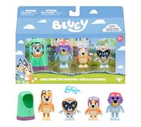 Bluey Figure 4-Pack Here Come The Grannies, Episode-Themed Toys | Includes Janet, Rita, Madge, and muffin from Bluey as Gladys, with moveable arms, 2.5-3 in tall