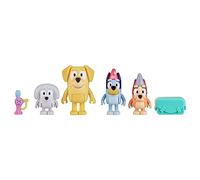 Bluey Figure 4-Pack, Pass the Parcel 2.5-3 inch, Bingo, Lucky's Dad and Lila Character Figures With Accessories