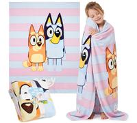 Bluey Fleece Bed Blanket for Kids Super Soft Blanket Fleece Throws 150 x 130cm Warm Sofa Bed Throw, Gifts for Kids