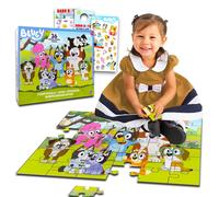 Bluey Floor Puzzle for Kids Set - Bundle with 36 Piece Floor Puzzle for Boys Girls Plus Stickers More | Bluey Puzzles for Kids Ages 3-5