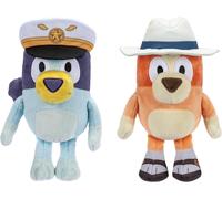 Bluey Friends Plush, Exclusive 2pk Plush Toys Including Captain and Holiday Bingo, Detailed Soft Plush Made, 6.5-9 inch / 16-23 cm Tall