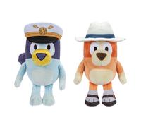 Bluey Friends Plush, Exclusive 2pk Plush Toys Including Captain and Holiday Bingo, Detailed Soft Plush Made, 6.5-9 inch / 16-23 cm Tall