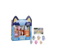 Bluey Fuzzies Deluxe Figure Pack. With 6 Specially Flocked Collectible Mini-Figures. Incl. 2 Surprise Figures (Blind Pack), Trading Card, and Collector's Guide. 80 to Collect in Series 1!