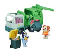 Bluey Garbage Truck Vehicle Playset With Two 2.5"-3" Official Collectable Character Action Figures With The Bin Man And 2 Rubbish Bin Accessories