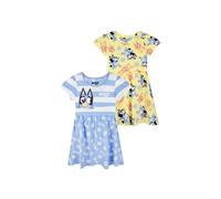 Bluey Girl's 2 Pack Short Sleeve Dresses | Size: 4-5 Years Bluey Multicolor 4-5 Years