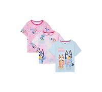 Bluey Girl's 3 Pack Crew Neck Short Sleeve Top | Size: 3-4 Years Bluey Multicolor 3-4 Years