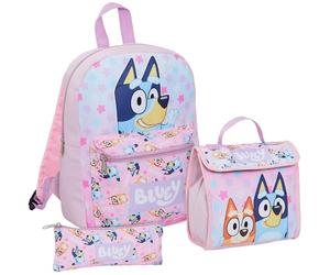 Bluey Girls Backpack Set 3 Piece Bag Set Bundle With Backpack Lunch Bag and Pencil Case Back to School Gift