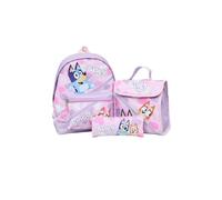 Bluey Girls Backpack Set - 3 Piece School Bag, Lunch Bag & Pencil Case - Kids Rucksack for Nursery, Travel & Back to School