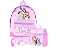 Bluey Girls Backpack Set - Kids 3 Piece Back to School Bag Bundle with Lunch Bag and Pencil Case