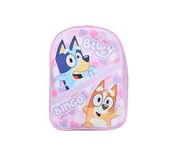Bluey Girls Backpack With Bingo - Pink Kids Rucksack For Nursery Pre School Or Travel with Adjustable Straps