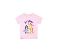 Bluey Girl's Besties T-shirt in Pink | Size: 3-4 Years Bluey Pink 3-4 Years