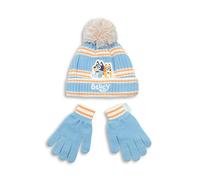 Bluey Girls Blue Character Beanie and Gloves Set (One Size)