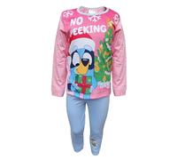 Bluey Girls Pyjama Set Christmas Festive Nightwear Pink UK Age 2 Regular