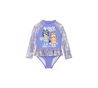 Bluey Girl's Long Sleeve Swimsuit in Purple | Size: 3-4 Years Bluey Purple 3-4 Years