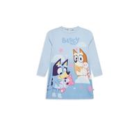 Bluey Girls Nightdress and Bingo Long Sleeve Nightie - Light Blue, Super Soft, Quick Dry, Pull-On, Relaxed Fit PJs - Ages 1-5 Years, Cosy Kids Sleepwear, Gift Idea