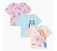 Bluey, Girls Pack of 3 T-Shirts Featuring, Age 18 Months - 8 Years