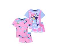 Bluey Girl's Pyjama Set PJ 2 Pack Short Sleeve Lounge Nightwear Sleepwear | Size: 2-3 Years Bluey Multicolor 2-3 Years