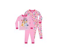 Bluey Girl's Pyjamas 2 Pack in Pink | Size: 3-4 Years Bluey Pink 3-4 Years