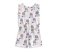 Bluey Girl's Sleeveless Playsuit (Kids Pink) in Pink | Size: 6-7 Years Bluey Pink 6-7 Years