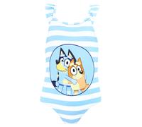 Bluey Girl's Stripe Swimsuit in Blue | Size: 4-5 Years Bluey Blue 4-5 Years