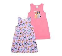 Bluey Girls Summer Dresses 2 Pack - 100% Cotton - Sleeveless Pink & Lilac Dress Set - Casual Lightweight Clothing for Kids & Toddlers (UK, Age, 2 Years, 3 Years, Regular, Pink/Lilac)