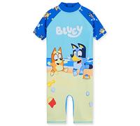 Bluey Girls Swimming Costume Long Sleeve Swimsuit or One Piece or Rash Guard Set for Kids Toddlers Swimwear for Pool Beach Holiday Essentials (7-8 Years, Blue)